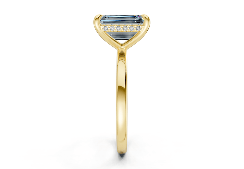 Solstice Blue Diamond Solitaire Emerald Cut 2mm Engagement Ring - Ring Premier