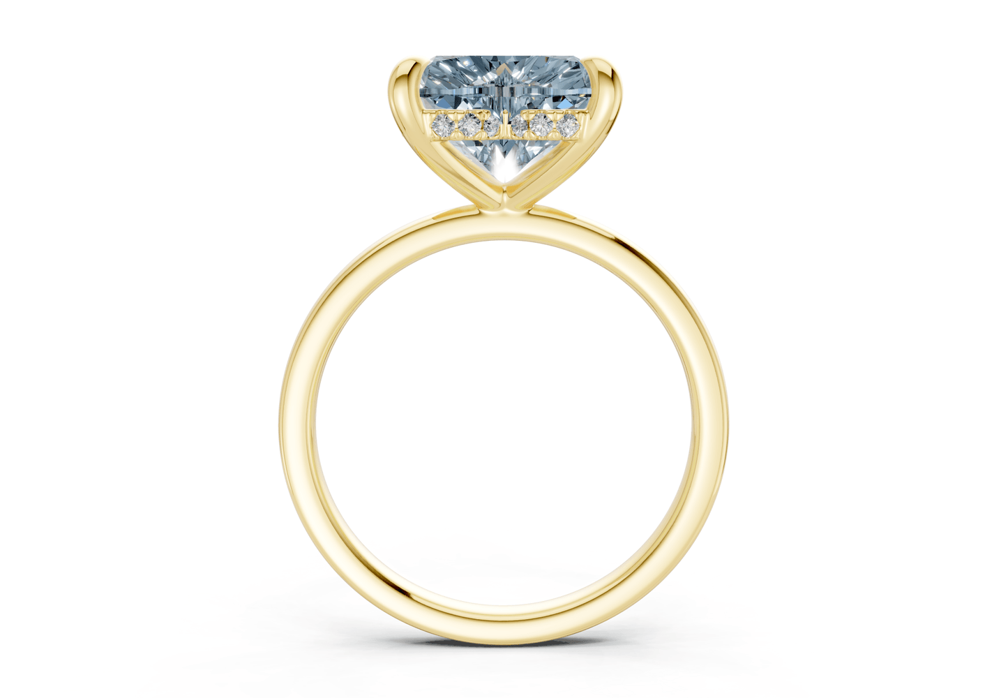 Solstice Blue Diamond Solitaire Heart Cut 2.3mm Engagement Ring - Ring Premier