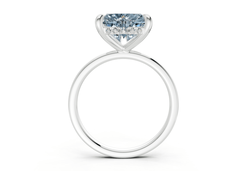 Solstice Blue Diamond Solitaire Heart Cut 2.3mm Engagement Ring - Ring Premier