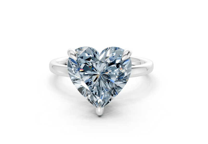 Solstice Blue Diamond Solitaire Heart Cut 2.3mm Engagement Ring - Ring Premier