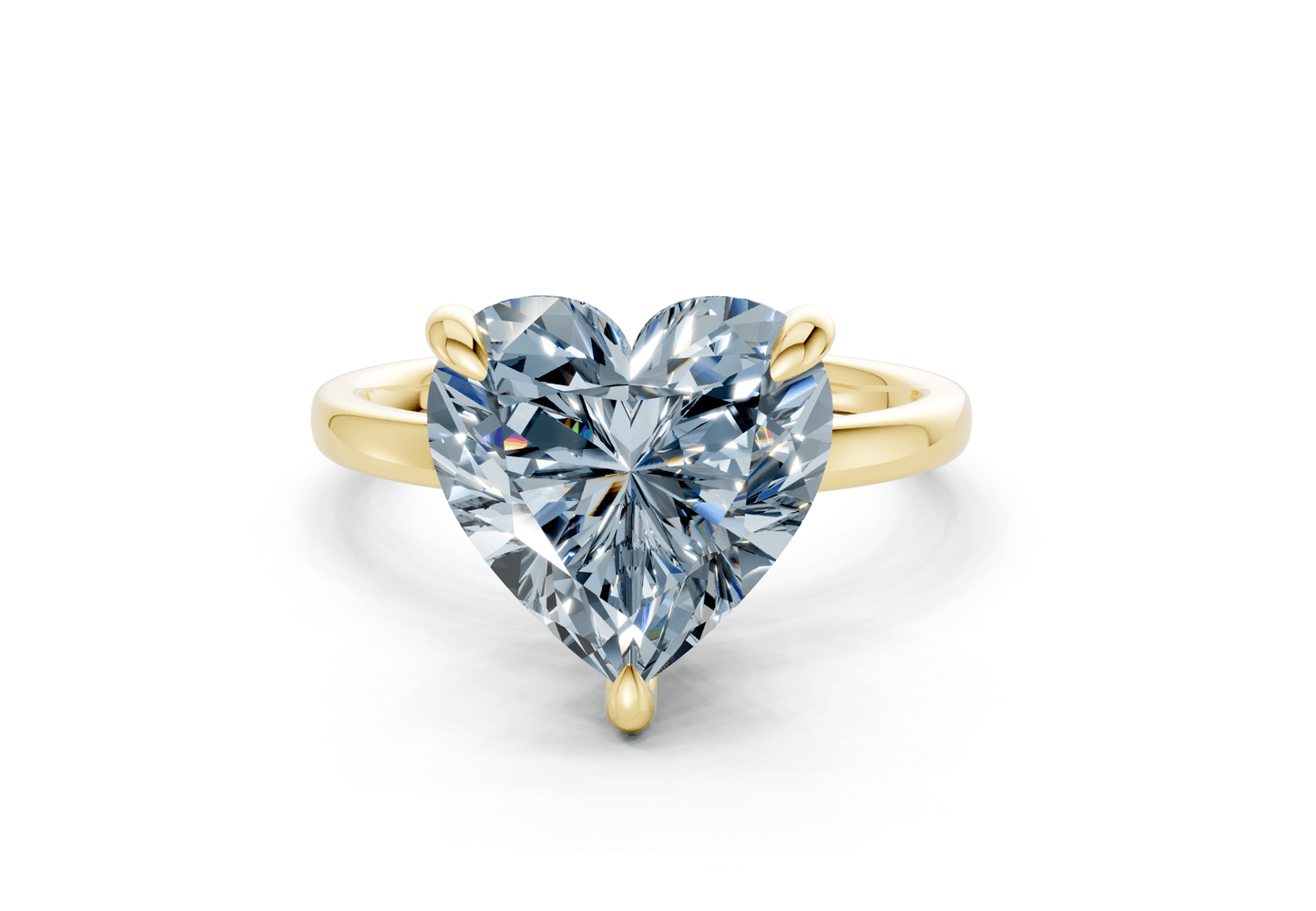 Solstice Blue Diamond Solitaire Heart Cut 2.3mm Engagement Ring - Ring Premier