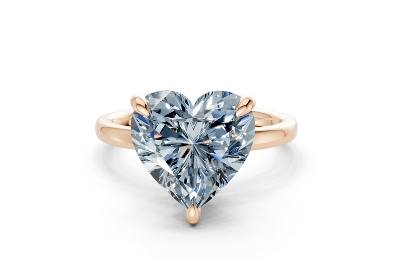 Solstice Blue Diamond Solitaire Heart Cut 2mm Engagement Ring - Ring Premier