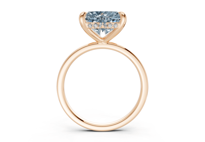 Solstice Blue Diamond Solitaire Heart Cut 2mm Engagement Ring - Ring Premier