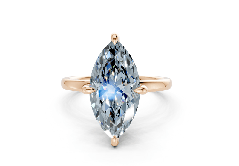 Solstice Blue Diamond Solitaire Marquise Cut 1.8mm Engagement Ring - Ring Premier