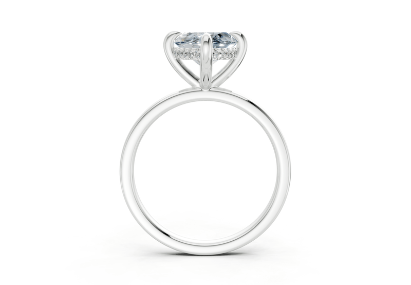 Solstice Blue Diamond Solitaire Marquise Cut 1.8mm Engagement Ring - Ring Premier