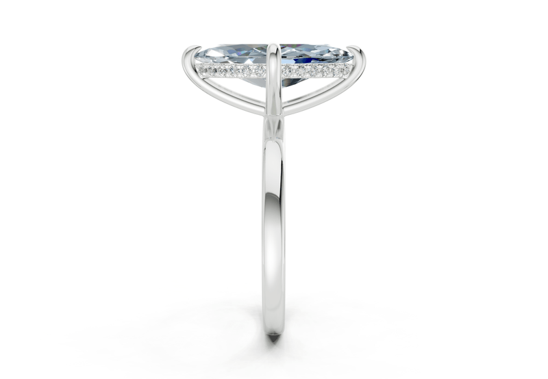 Solstice Blue Diamond Solitaire Marquise Cut 2.3mm Engagement Ring - Ring Premier