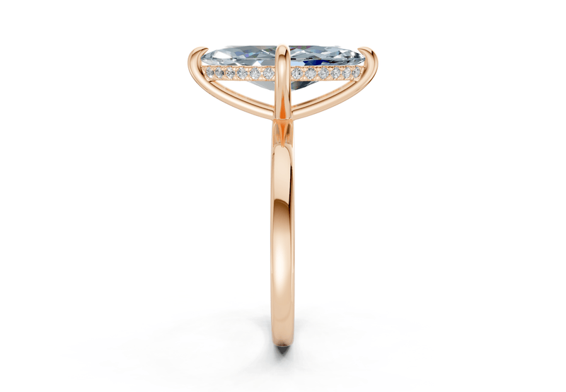 Solstice Blue Diamond Solitaire Marquise Cut 2.3mm Engagement Ring - Ring Premier