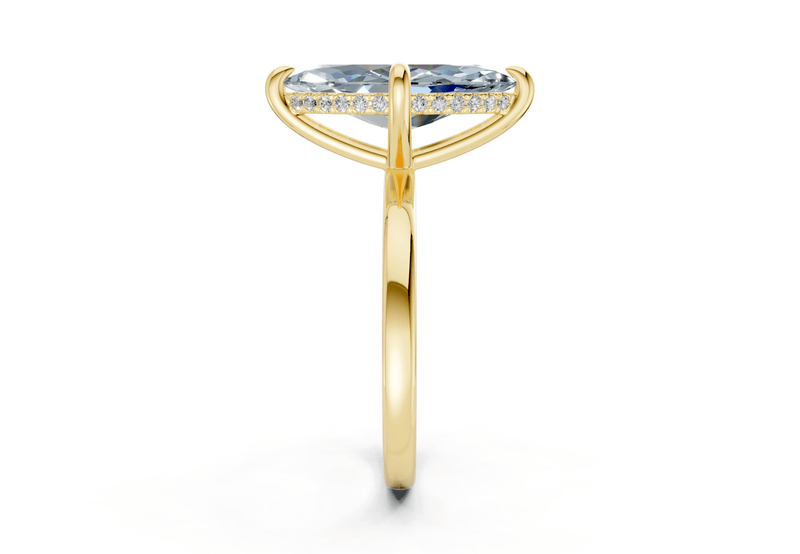 Solstice Blue Diamond Solitaire Marquise Cut 2mm Engagement Ring - Ring Premier
