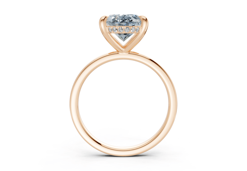 Solstice Blue Diamond Solitaire Oval Cut 1.8mm Engagement Ring - Ring Premier