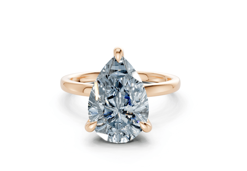 Solstice Blue Diamond Solitaire Pear Cut 1.8mm Engagement Ring - Ring Premier