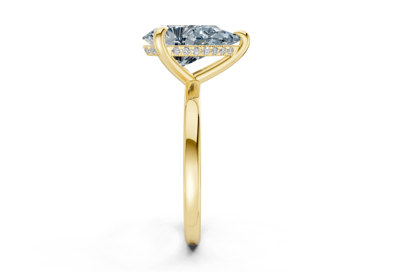 Solstice Blue Diamond Solitaire Pear Cut 1.8mm Engagement Ring - Ring Premier