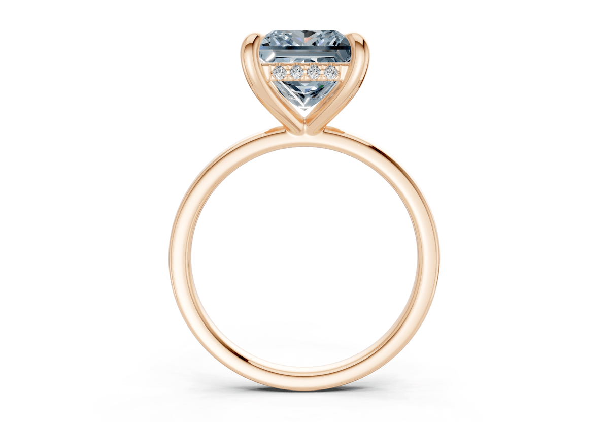 Solstice Blue Diamond Solitaire Princess Cut 1.8mm Engagement Ring