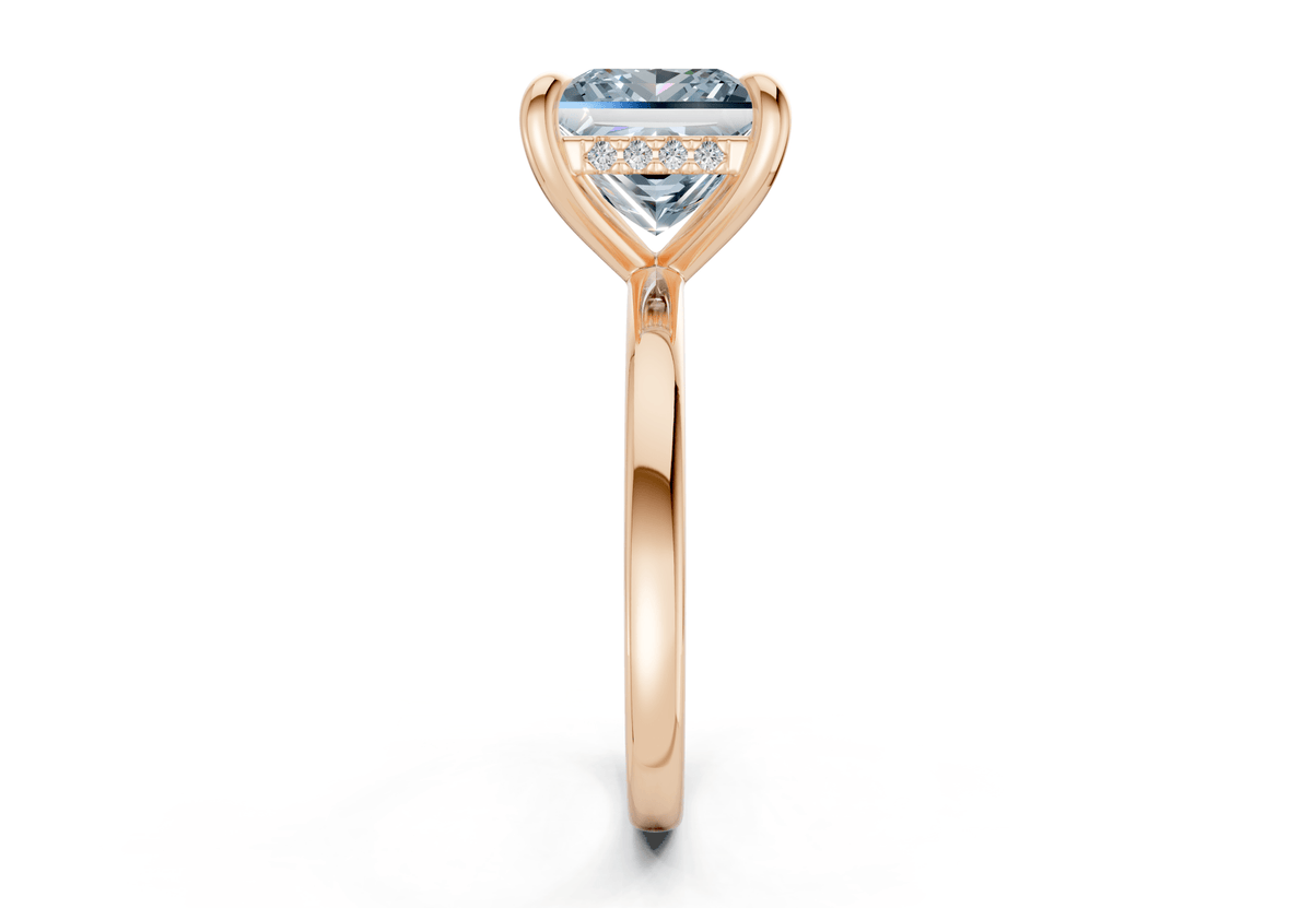 Solstice Blue Diamond Solitaire Princess Cut 2.3mm Engagement Ring