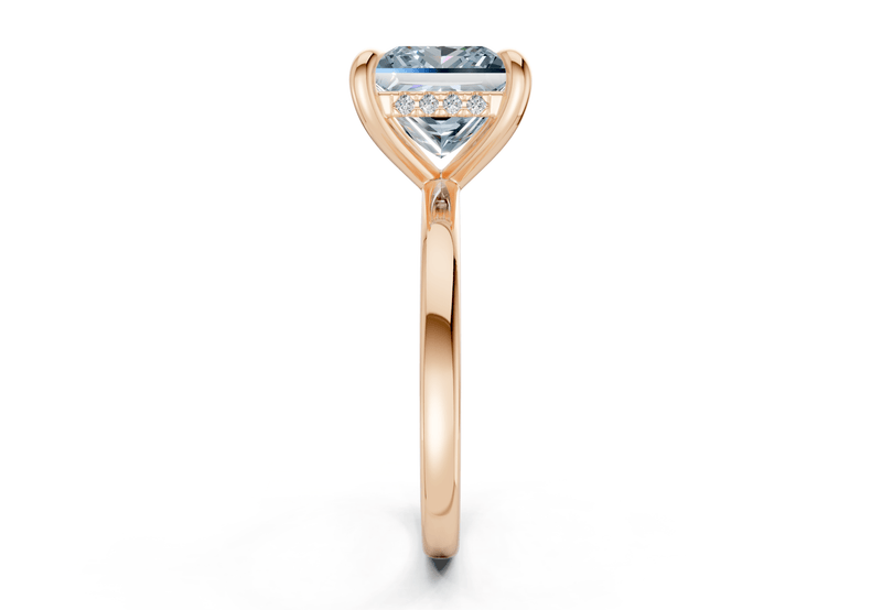 Solstice Blue Diamond Solitaire Princess Cut 2.3mm Engagement Ring - Ring Premier
