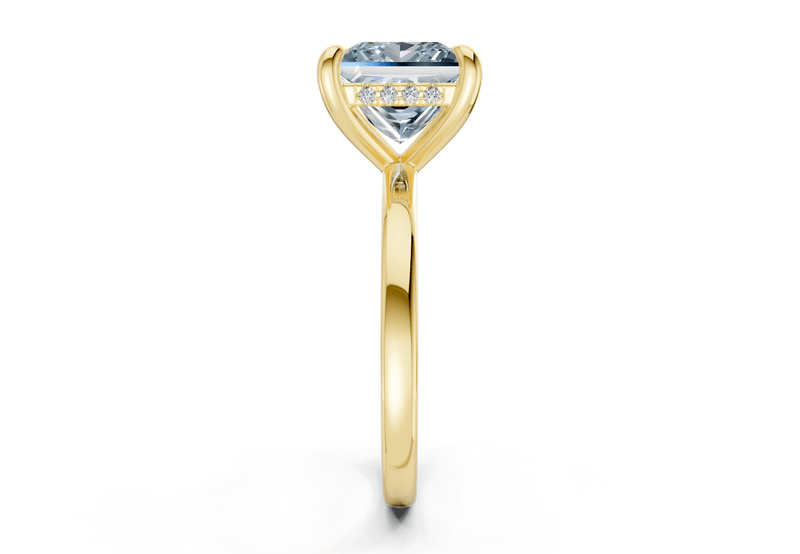 Solstice Blue Diamond Solitaire Princess Cut 2.3mm Engagement Ring - Ring Premier