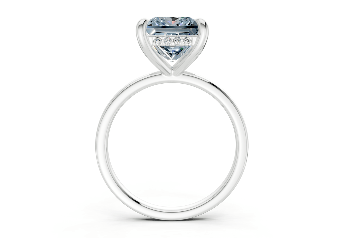 Solstice Blue Diamond Solitaire Princess Cut 2.3mm Engagement Ring