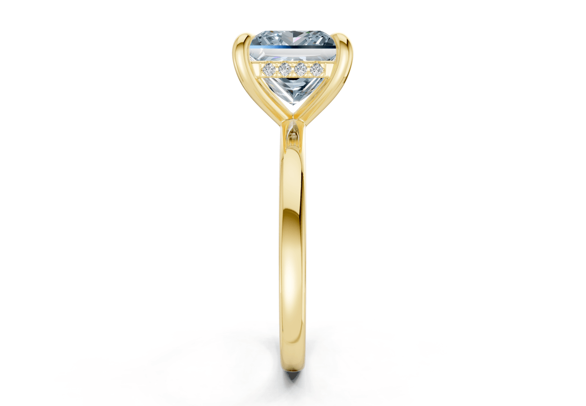 Solstice Blue Diamond Solitaire Princess Cut 2mm Engagement Ring
