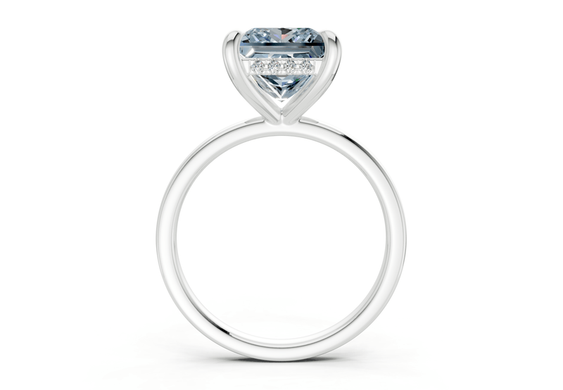 Solstice Blue Diamond Solitaire Princess Cut 2mm Engagement Ring - Ring Premier