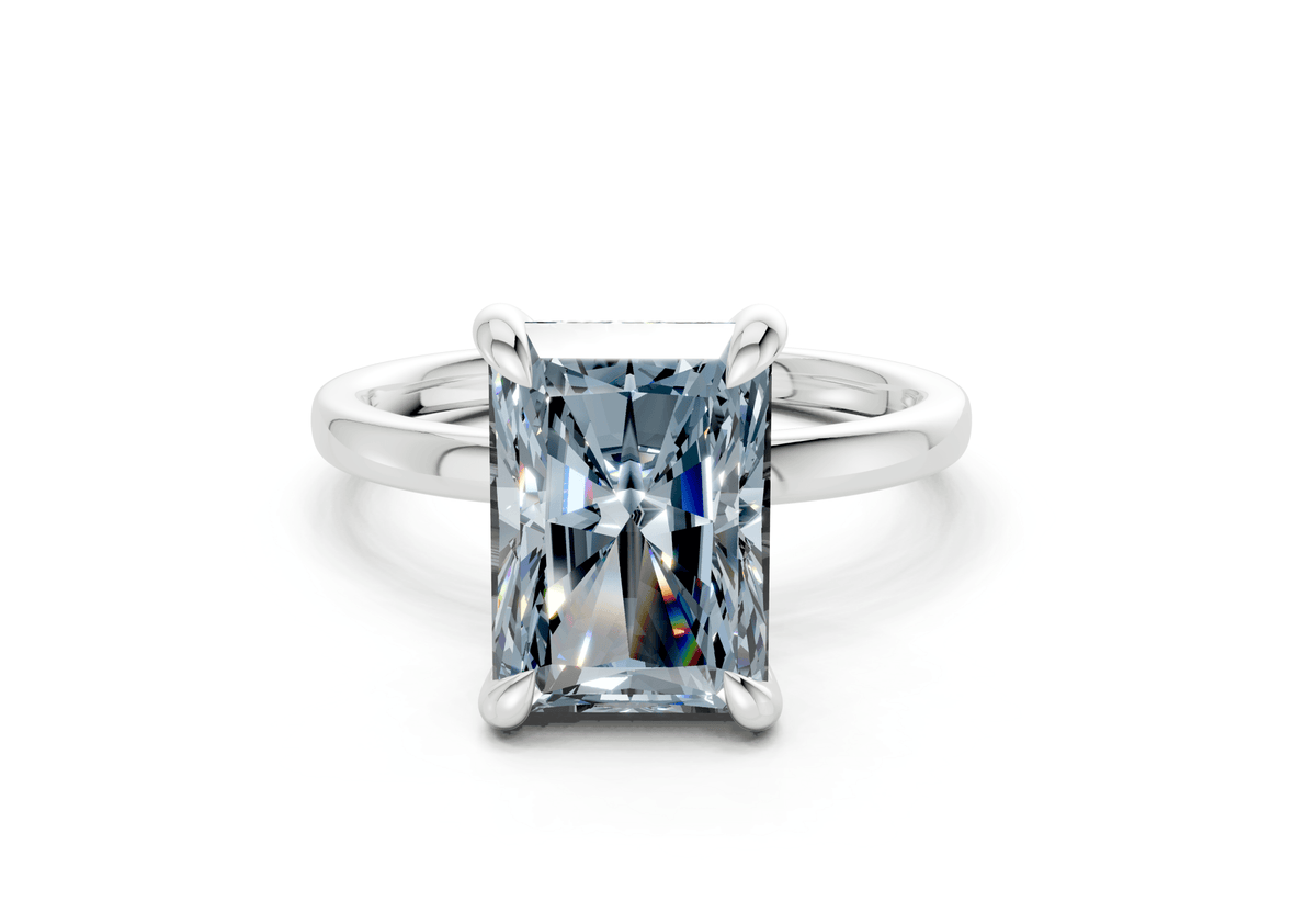 Solstice Blue Diamond Solitaire Radiant Cut 1.8mm Engagement Ring