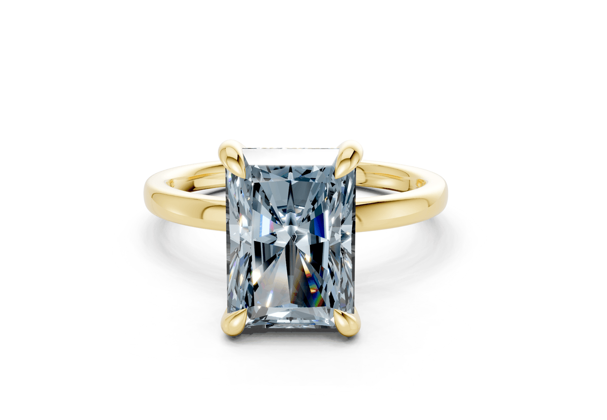Solstice Blue Diamond Solitaire Radiant Cut 1.8mm Engagement Ring
