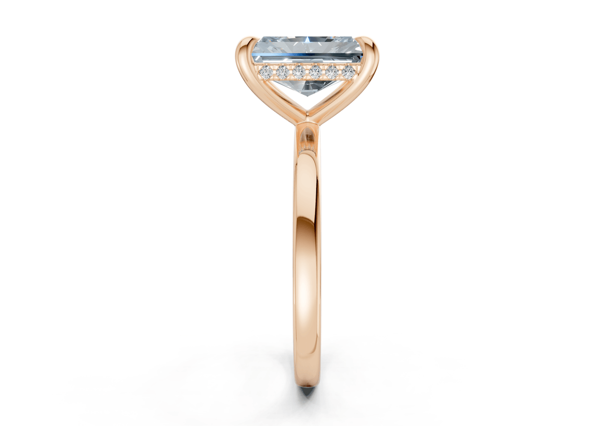 Solstice Blue Diamond Solitaire Radiant Cut 1.8mm Engagement Ring