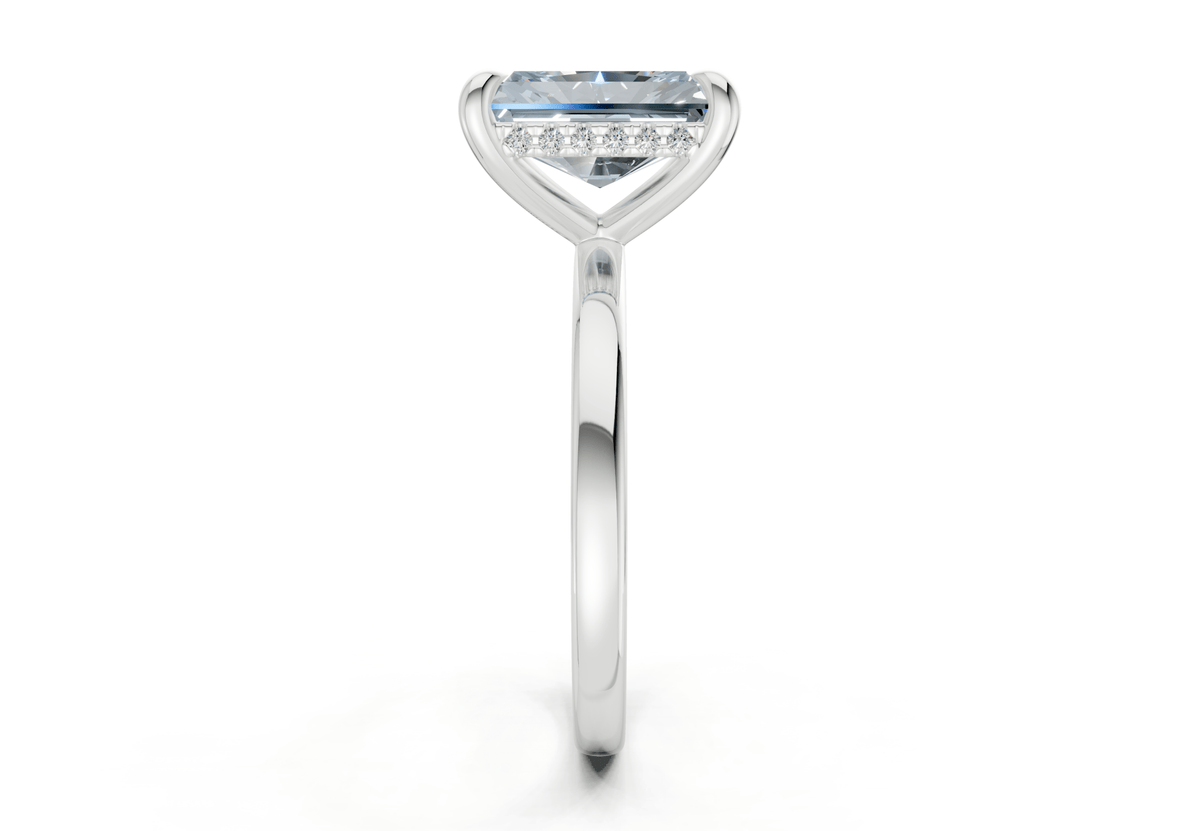 Solstice Blue Diamond Solitaire Radiant Cut 2.3mm Engagement Ring