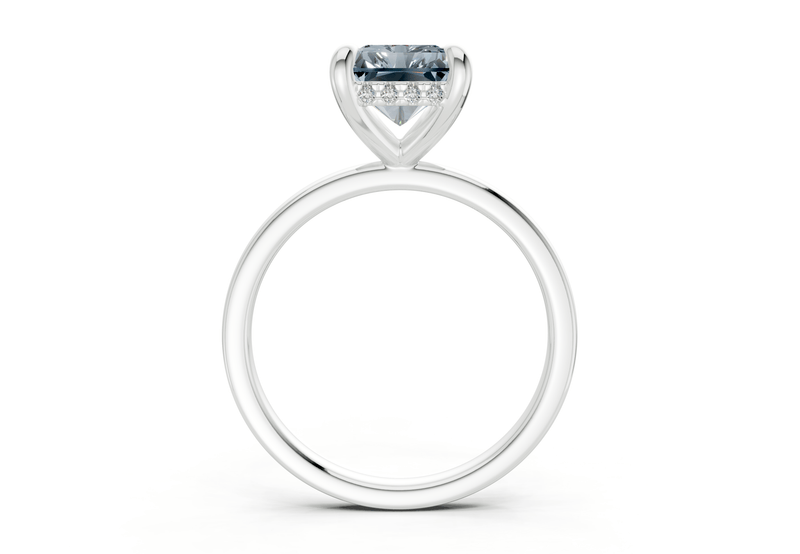 Solstice Blue Diamond Solitaire Radiant Cut 2.3mm Engagement Ring - Ring Premier