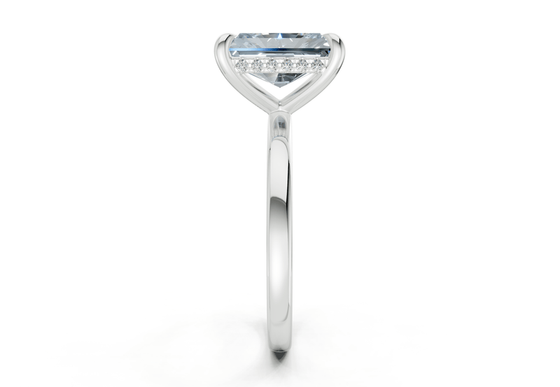 Solstice Blue Diamond Solitaire Radiant Cut 2mm Engagement Ring - Ring Premier