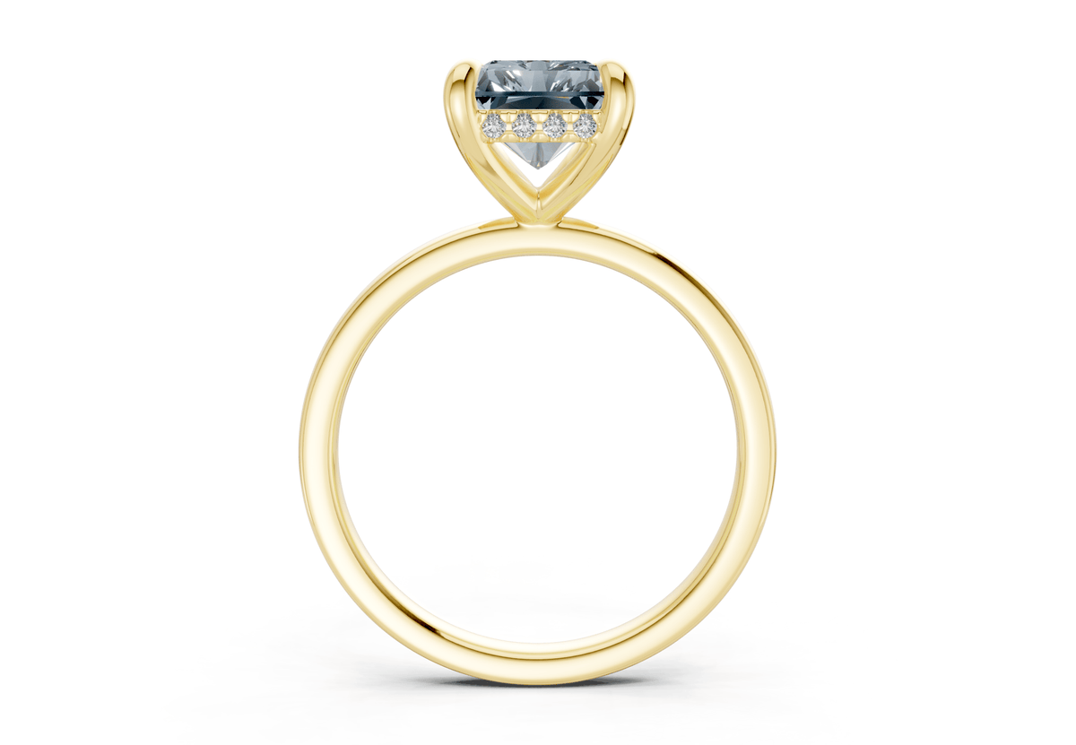 Solstice Blue Diamond Solitaire Radiant Cut 2mm Engagement Ring
