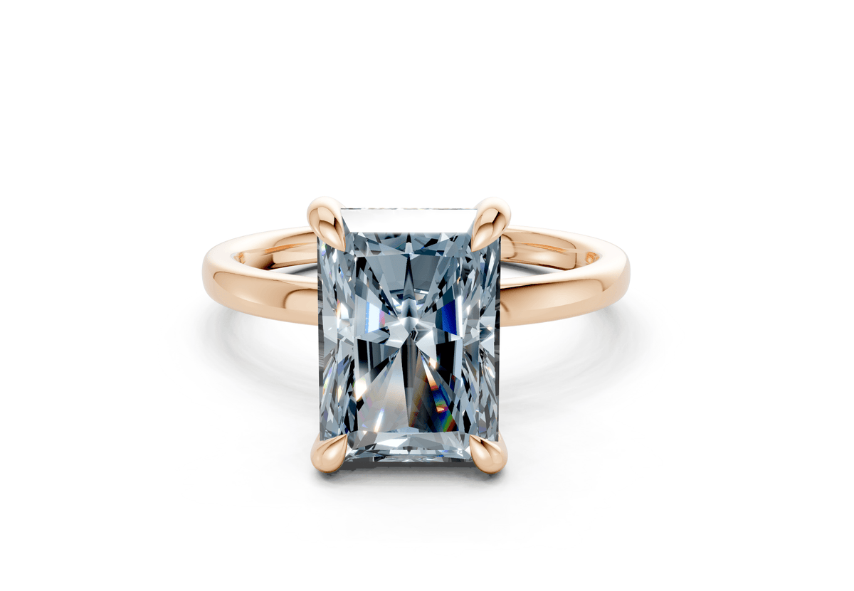 Solstice Blue Diamond Solitaire Radiant Cut 2mm Engagement Ring
