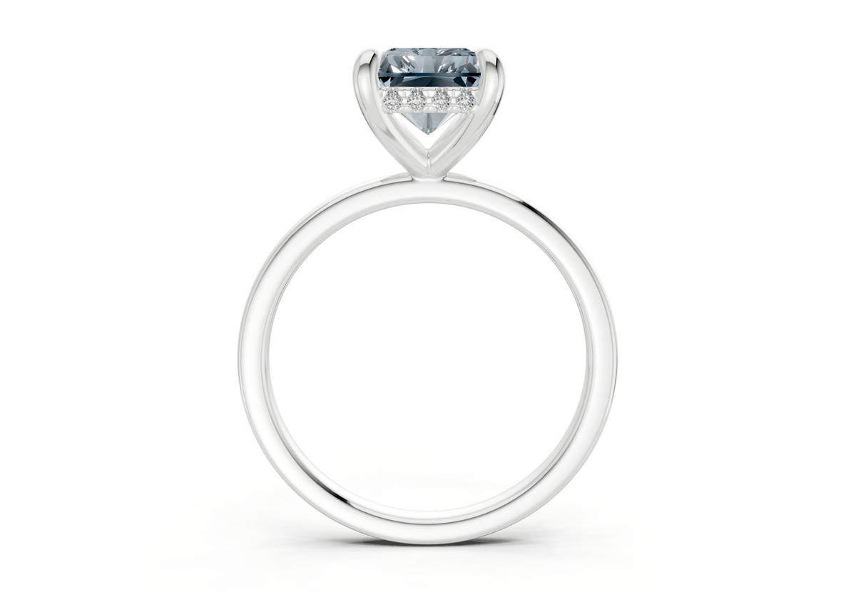 Solstice Blue Diamond Solitaire Radiant Cut 2mm Engagement Ring