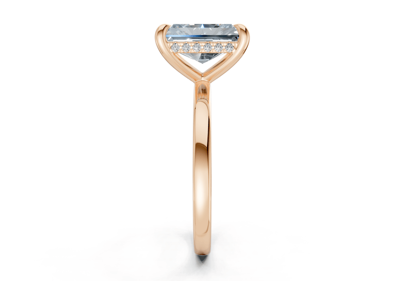Solstice Blue Diamond Solitaire Radiant Cut 2mm Engagement Ring - Ring Premier