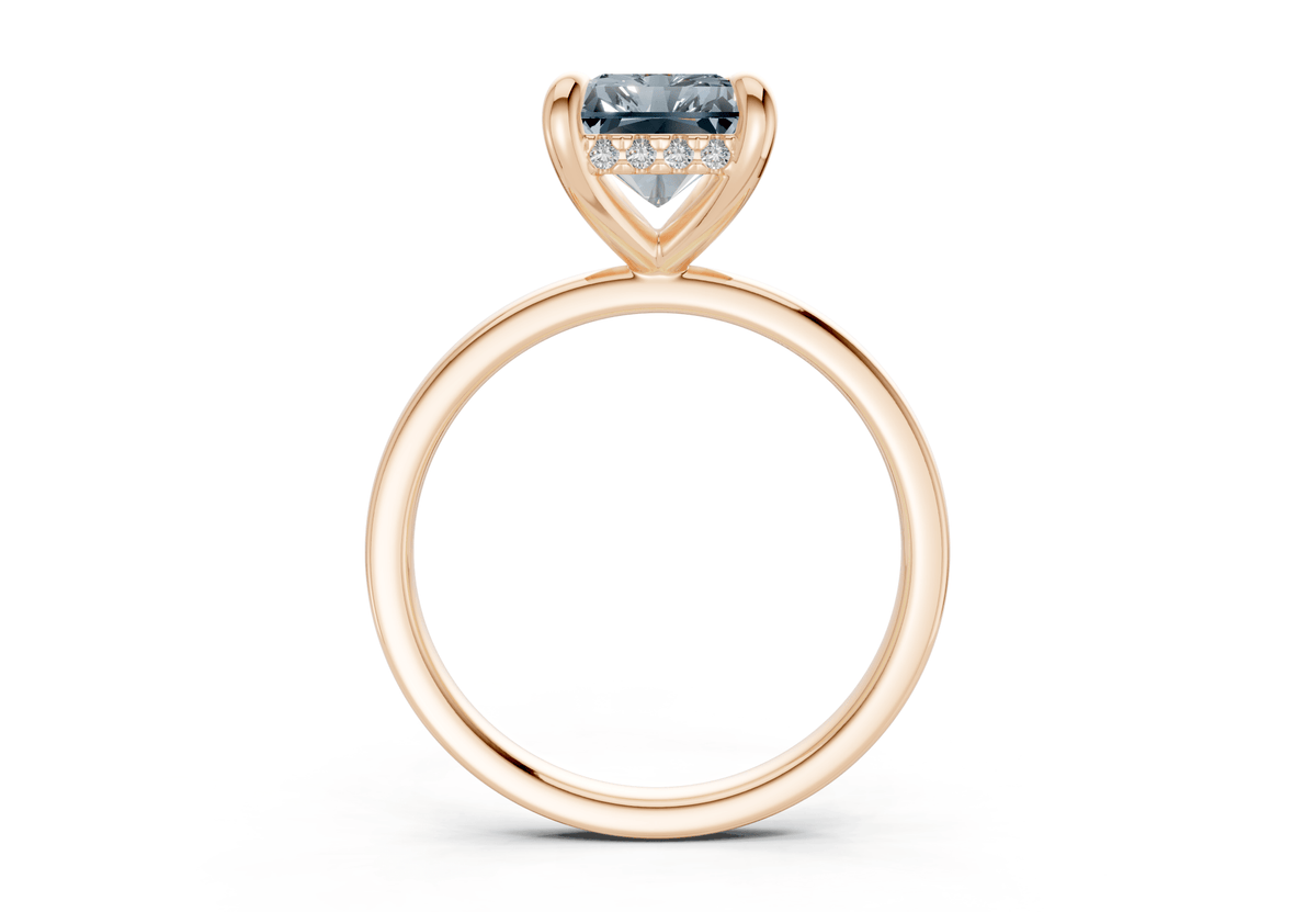Solstice Blue Diamond Solitaire Radiant Cut 2mm Engagement Ring