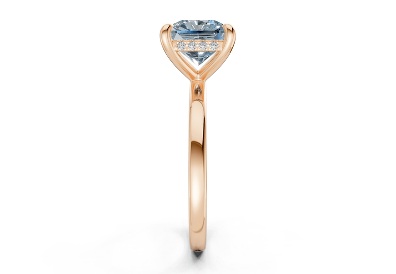 Solstice Blue Diamond Solitaire Radiant Squareuare Cut 1.8mm Engagement Ring - Ring Premier