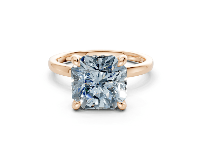 Solstice Blue Diamond Solitaire Radiant Squareuare Cut 2mm Engagement Ring - Ring Premier