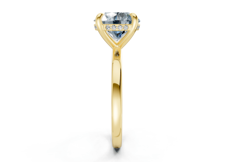 Solstice Blue Diamond Solitaire Round Cut 1.8mm Engagement Ring - Ring Premier