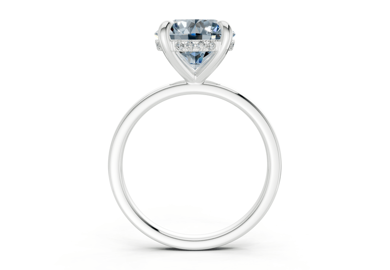 Solstice Blue Diamond Solitaire Round Cut 1.8mm Engagement Ring - Ring Premier