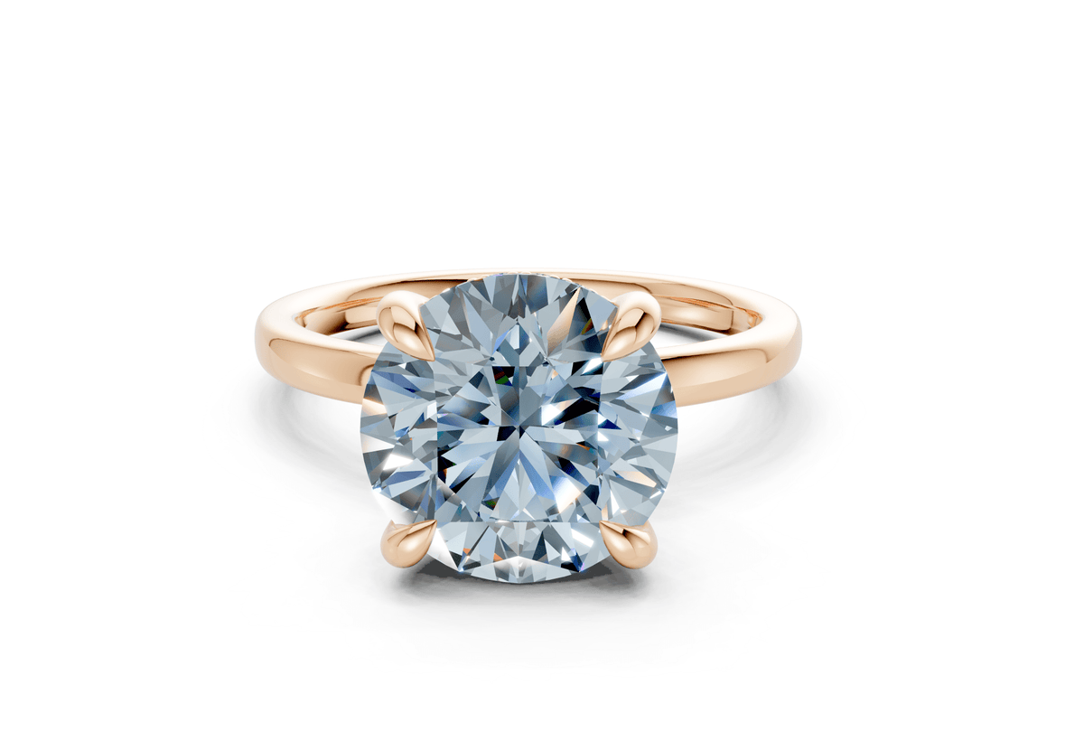 Solstice Blue Diamond Solitaire Round Cut 1.8mm Engagement Ring