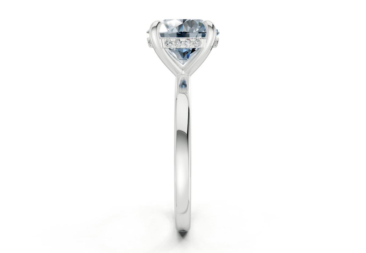 Solstice Blue Diamond Solitaire Round Cut 2.3mm Engagement Ring