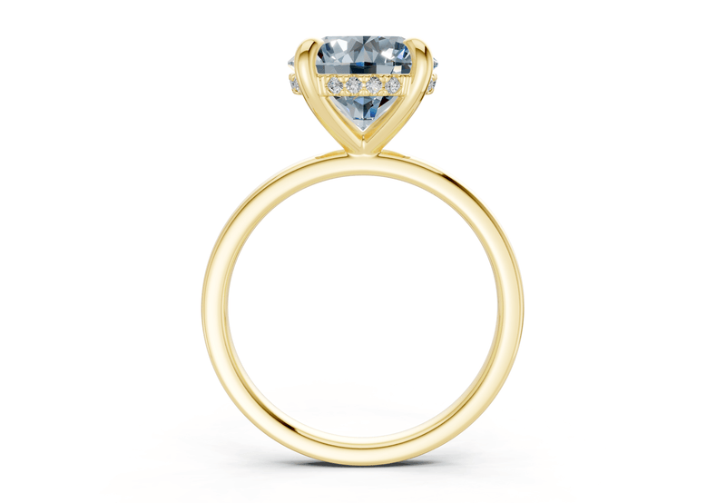 Solstice Blue Diamond Solitaire Round Cut 2.3mm Engagement Ring