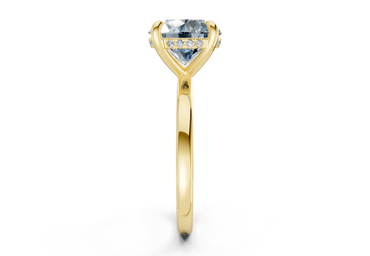 Solstice Blue Diamond Solitaire Round Cut 2.3mm Engagement Ring