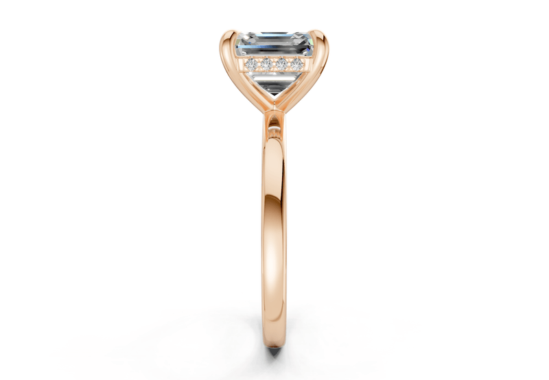Solstice Diamond Solitaire Asscher Cut 1.8mm Engagement Ring - Ring Premier