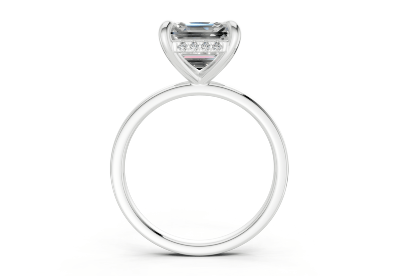 Solstice Diamond Solitaire Asscher Cut 2.3mm Engagement Ring - Ring Premier
