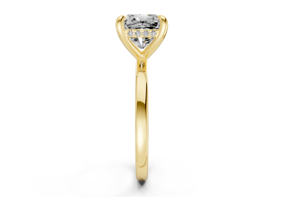 Solstice Diamond Solitaire Cushion Squareuare Cut 1.8mm Engagement Ring