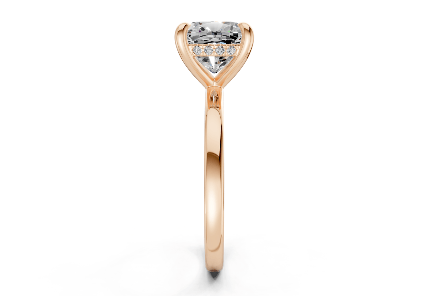 Solstice Diamond Solitaire Cushion Squareuare Cut 1.8mm Engagement Ring