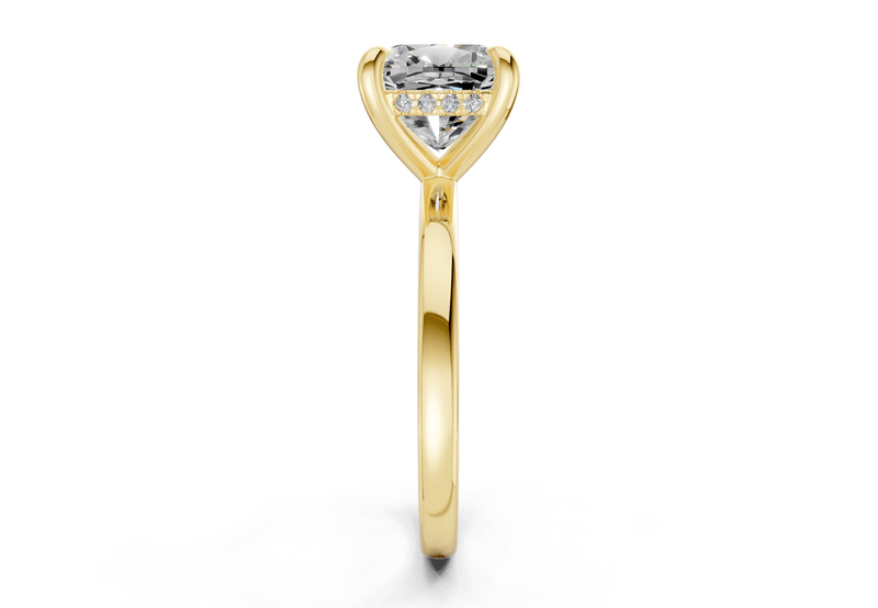 Solstice Diamond Solitaire Cushion Squareuare Cut 2.3mm Engagement Ring - Ring Premier