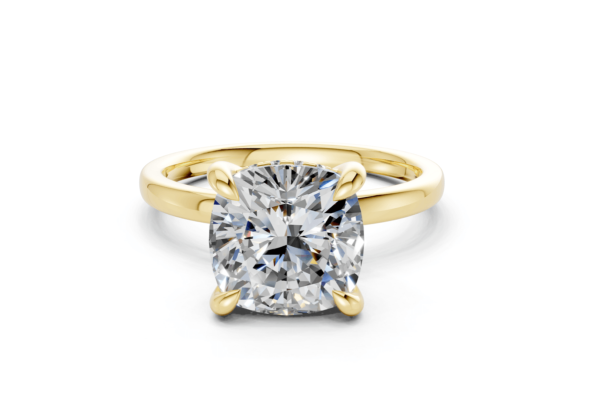 Solstice Diamond Solitaire Cushion Squareuare Cut 2mm Engagement Ring