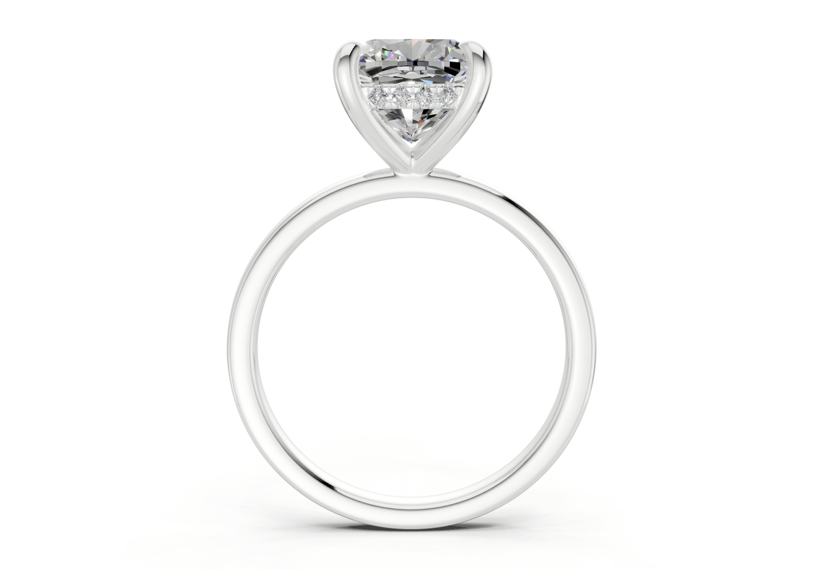 Solstice Diamond Solitaire Cushion Squareuare Cut 2mm Engagement Ring