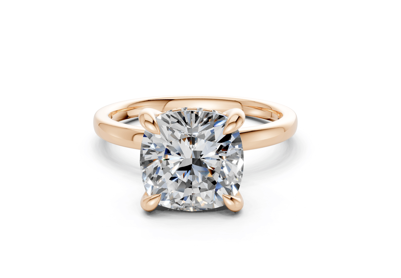 Solstice Diamond Solitaire Cushion Squareuare Cut 2mm Engagement Ring