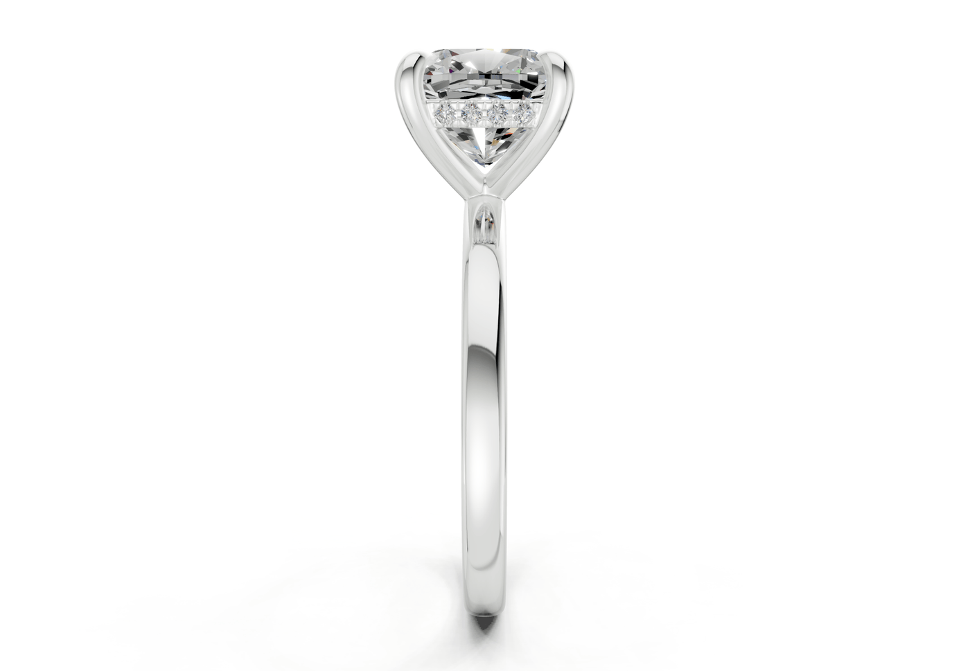 Solstice Diamond Solitaire Cushion Squareuare Cut 2mm Engagement Ring